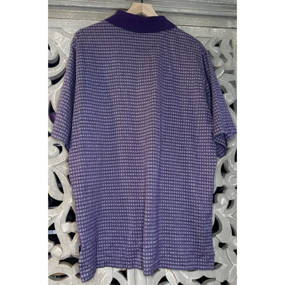 Polo Golf Ralph Lauren Men's XL Purple Geometric Performance Golf Polo Shirt